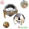 nồi buffet tròn nắp có kính inox