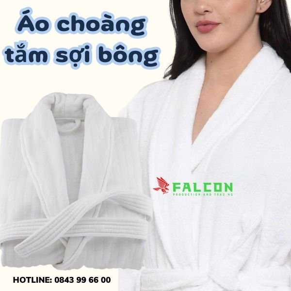 Áo choàng tăm sợi bông làm từ 100% cotton cao cấp.