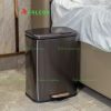 Thùng rác nano đạp chân hình chữ nhật 6L cho khách sạn.