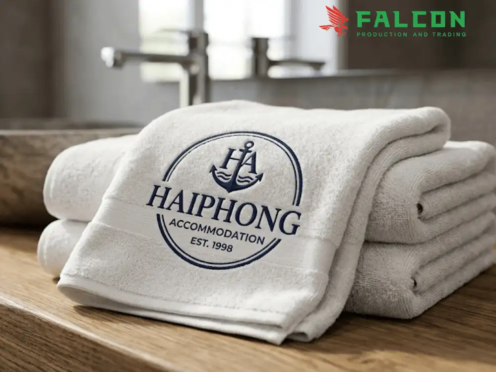 Khăn trắng cao cấp dệt logo