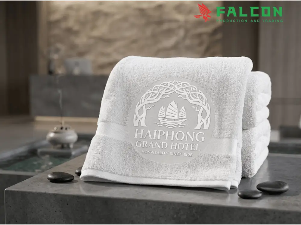 Khăn trắng cao cấp dệt logo