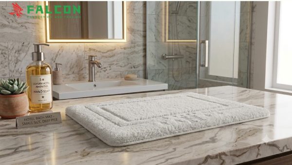 Thảm chân trắng trơn cỡ nhỏ bông dày