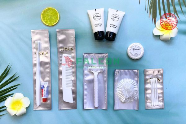 Bộ Amenities trắng đóng túi màng nhôm