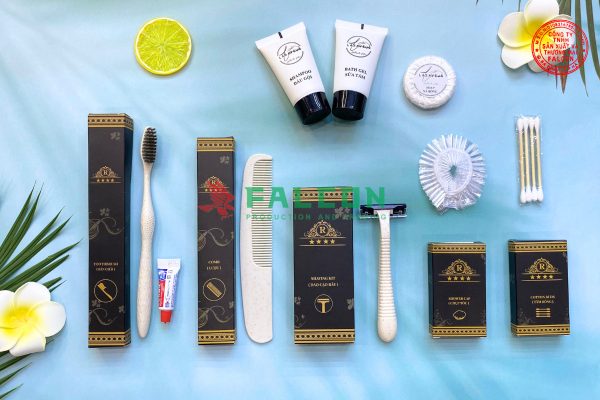 Bộ Amenities lúa mạch cao cấp bao bì vỏ hộp giấy 