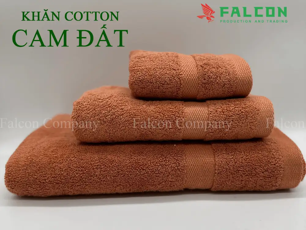 Khăn Cotton cam đất
