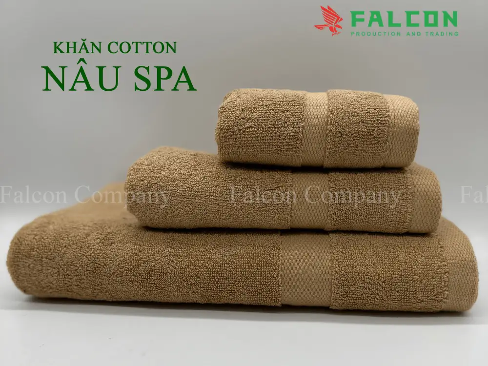 Khăn Cotton nâu spa 