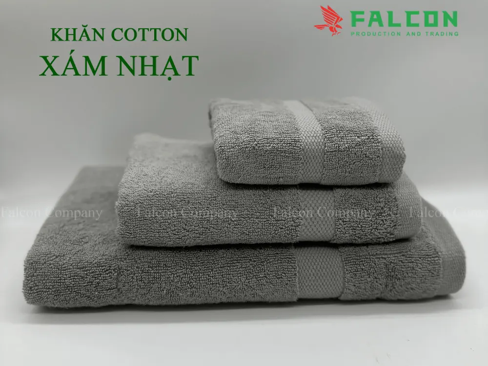 Khăn Cotton xám nhạt 