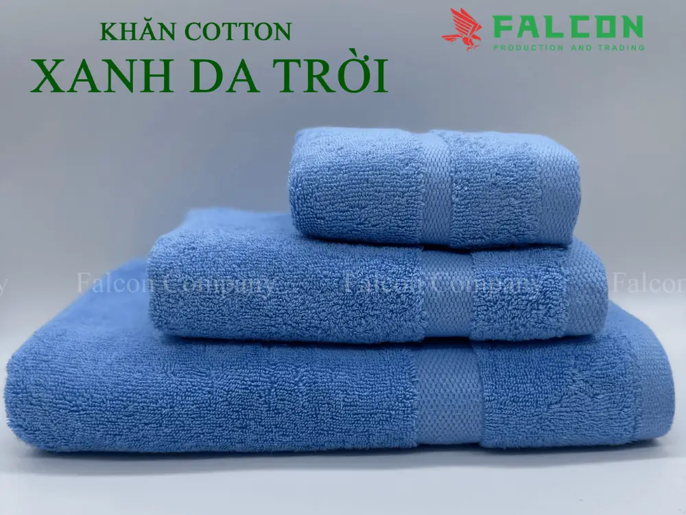 Khăn Cotton xanh da trời